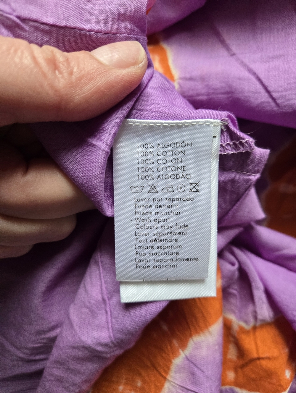 NWT Natura Purple Dress With Orange Tie-dye Circles Size M - Picture 7 of 7